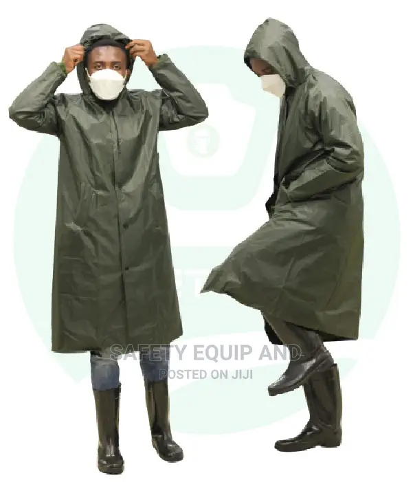 Long Jungle Green Safety Rain Jackets