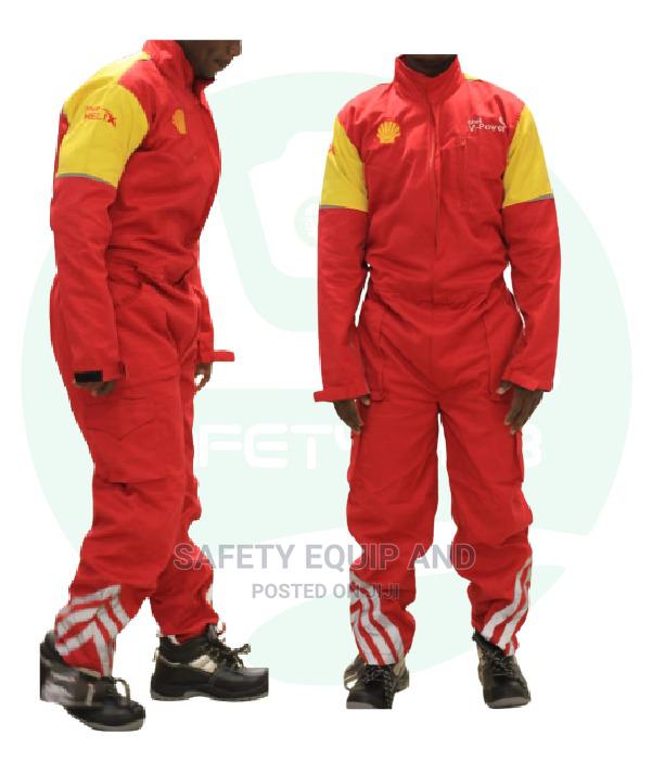 Oil Resistant Red Working Overall Suits - main view