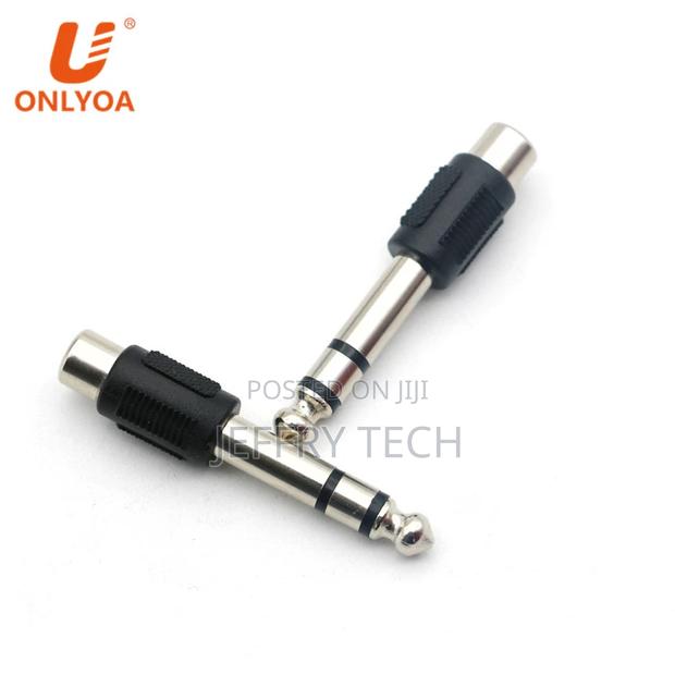 6.35mm 1/4" Stereo Male Plug to RCA Female Jack Socket Audio