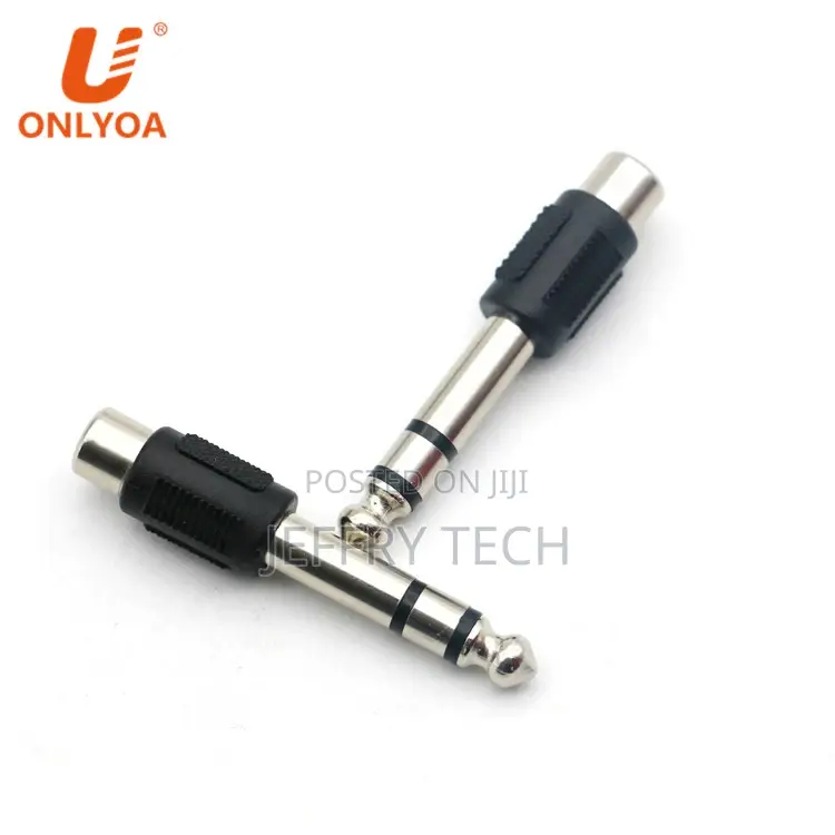 6.35mm 1/4" Stereo Male Plug to RCA Female Jack Socket Audio