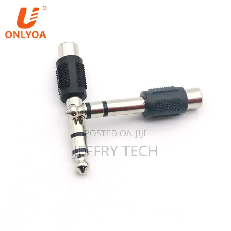 6.35mm 1/4" Stereo Male Plug to RCA Female Jack Socket Audio
