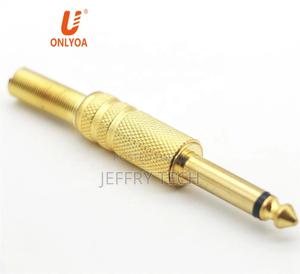 Gold Plated Metal 3.5 Mm 2pole Mono Audio Plug Spring 3.5 Mm - thumbnail 2