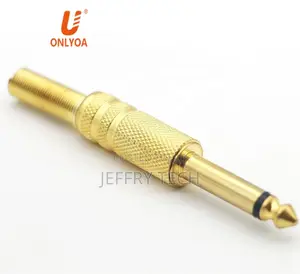 Gold Plated Metal 3.5 Mm 2pole Mono Audio Plug Spring 3.5 Mm