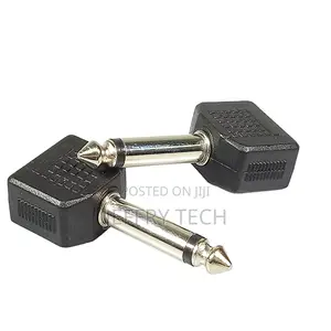 Dual 3.5mm Female Jack Mono 6.35mm Male Cable Plug Audio Co