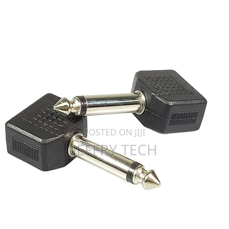 Dual 3.5mm Female Jack Mono 6.35mm Male Cable Plug Audio Co