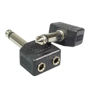 Dual 3.5mm Female Jack Mono 6.35mm Male Cable Plug Audio Co