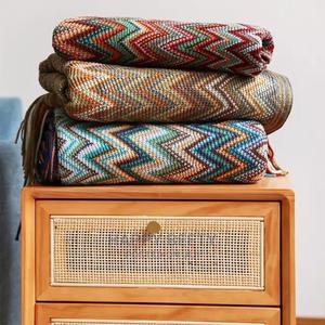 #Bohemian Style Knitted Throw Blankets - thumbnail 2