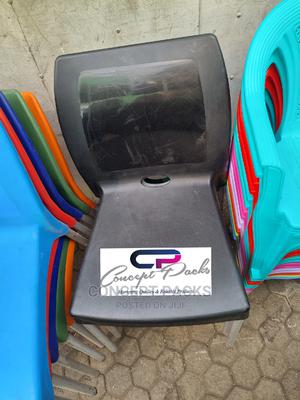 Strong Armless Comfortable Plastic Chair * Metal Tubing Legs - thumbnail 2