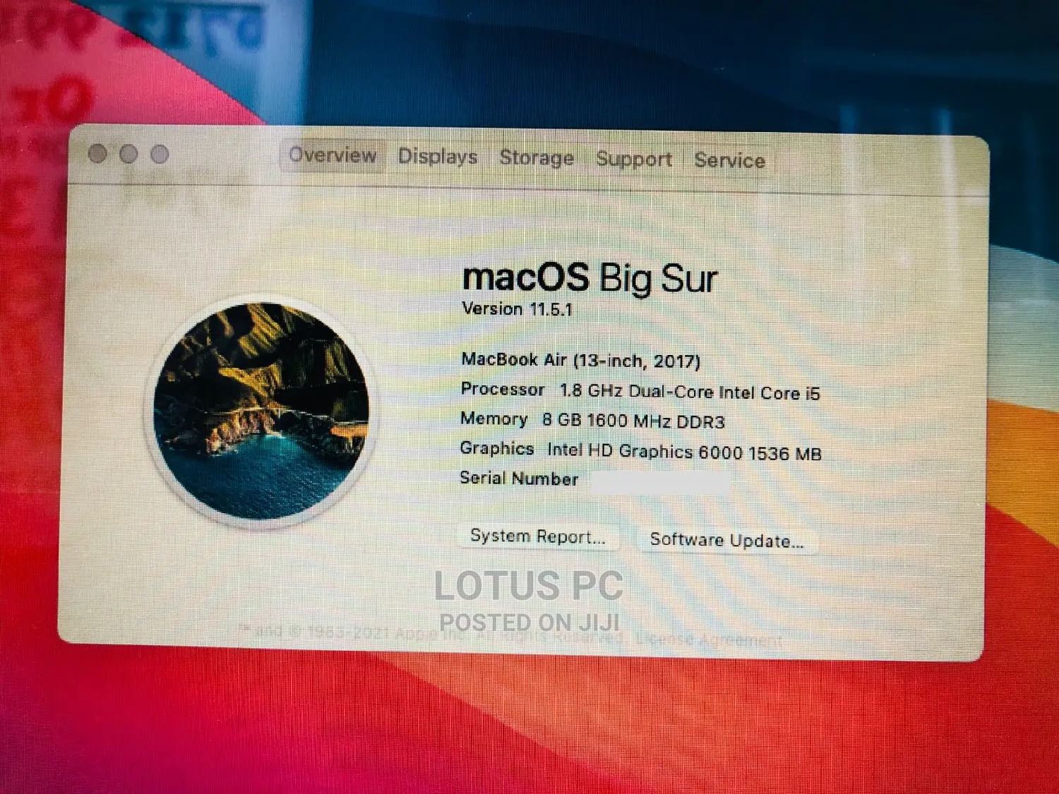 Laptop Apple MacBook Air 2017 8GB Intel Core I5 SSD 256GB
