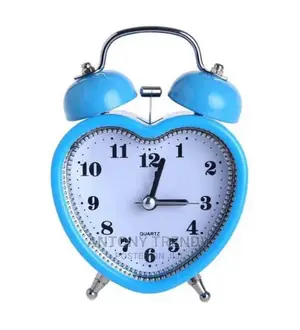 Blue Ticking Twin Bell Alarm Clock With Nightlight