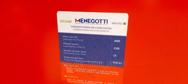 Brazil Menegotti Concrete Mixer 400ltrs - thumbnail 3