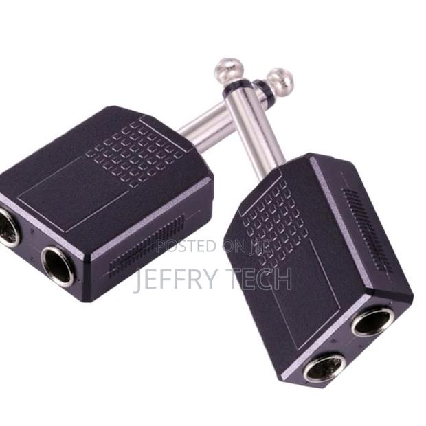 2pcs Male to Female 6.35mm Double Mono Headphone Microphone