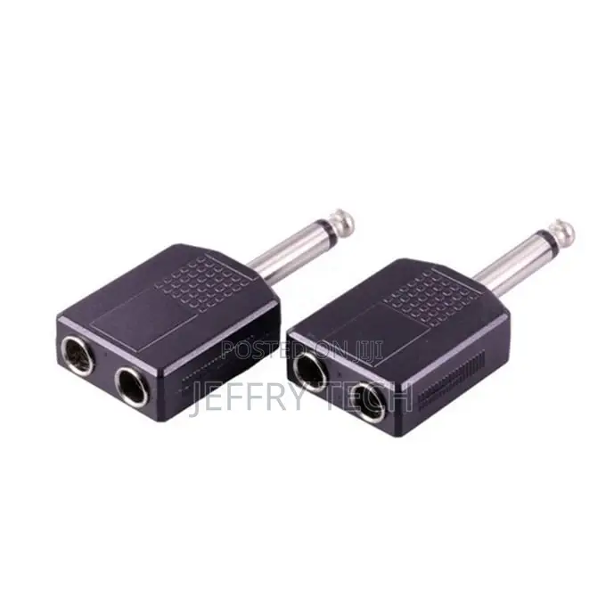 2pcs Male to Female 6.35mm Double Mono Headphone Microphone