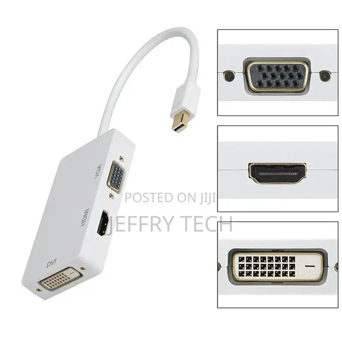 3-In-1 Mini Displayport 1.2 to VGA/DVI/HDMI 4kx2k ,Thunderbo