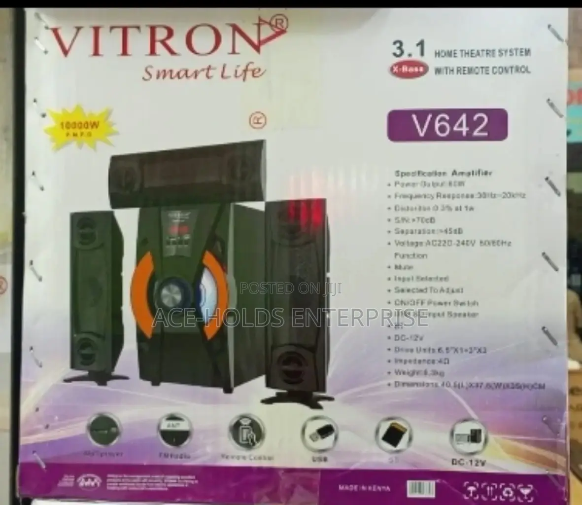 10000 Watts 3.1ch Vitron V642 Homethearte Sound System.