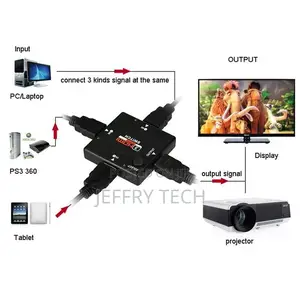 3 Port HDMI Switch Splitter 3 Input 1 Output KVM Switcher Fo