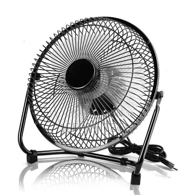 USB Powered Metal 8 Inch Portable USB Desk Fan With 2 Speeds