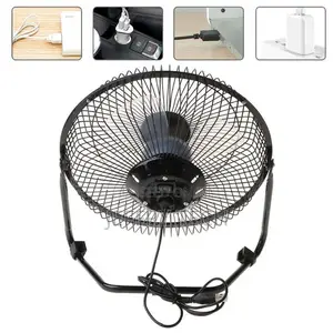 USB Powered Metal 8 Inch Portable USB Desk Fan With 2 Speeds