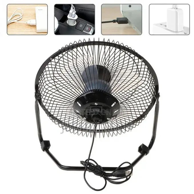 USB Powered Metal 8 Inch Portable USB Desk Fan With 2 Speeds