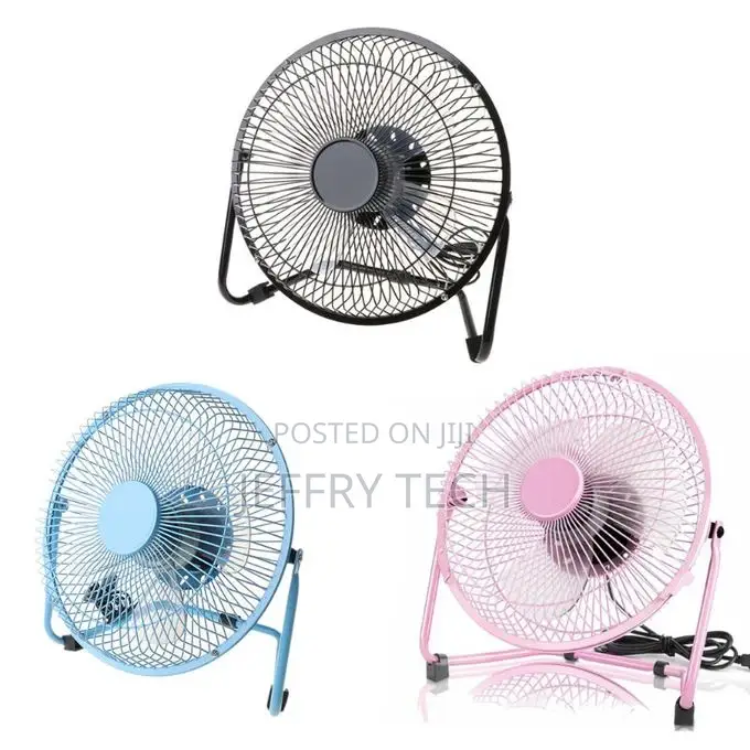 USB Powered Metal 8 Inch Portable USB Desk Fan With 2 Speeds