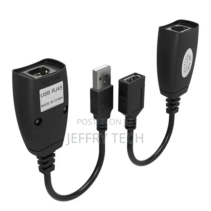 USB Extender Adapter 50m Single RJ45 Ethernet CAT5E 6 Up To