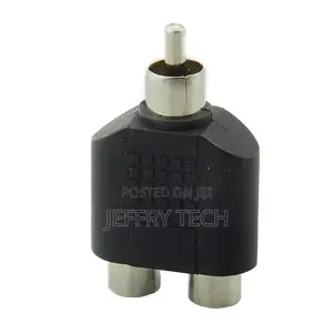 1 RCA Male to 2 RCA Female Connector Y Type Splitter Adapter