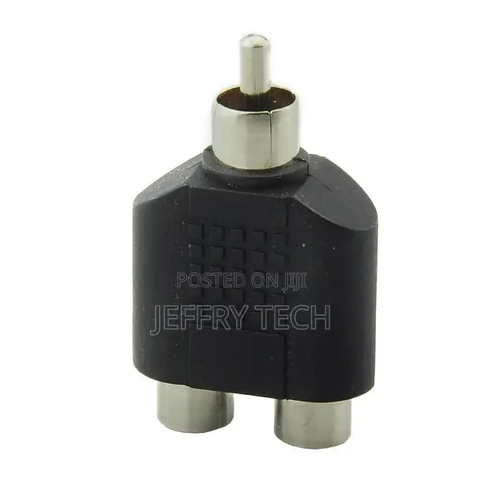1 RCA Male to 2 RCA Female Connector Y Type Splitter Adapter