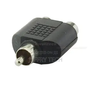 1 RCA Male to 2 RCA Female Connector Y Type Splitter Adapter