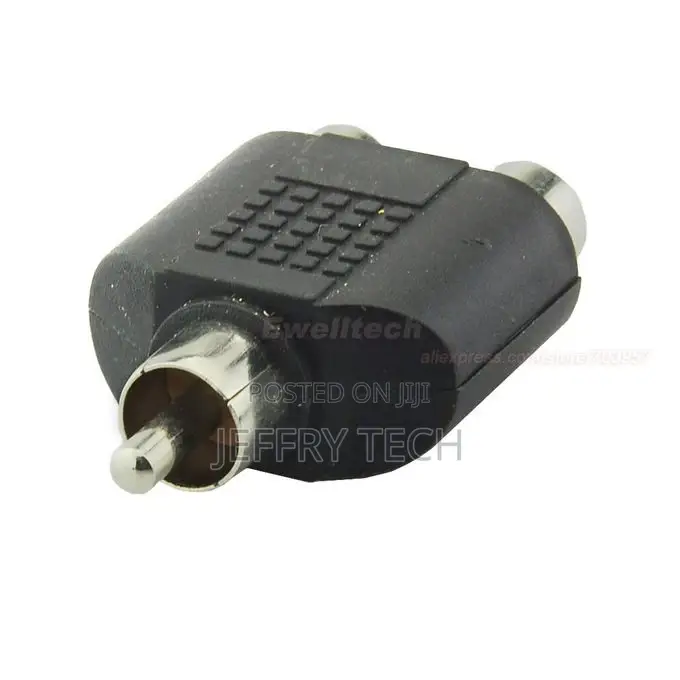 1 RCA Male to 2 RCA Female Connector Y Type Splitter Adapter