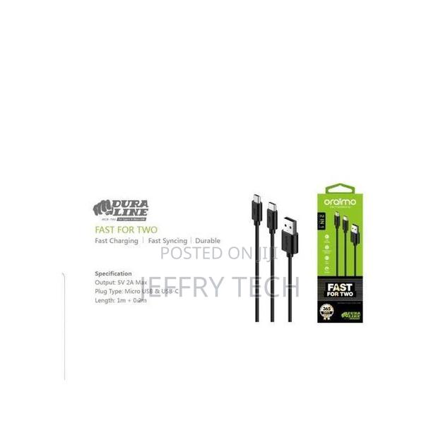 Oraimo 2in1 Type C Micro USB Charging Cable - thumbnail 3