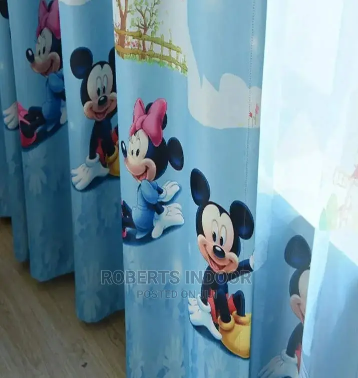 Blue Mickey Mouse Kids Curtain