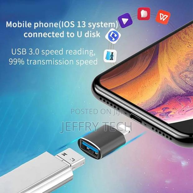 Usb Otg Adapter for iPhone X Xr Xs 11 Pro Max 6 6s 7 8 Plus - thumbnail 2