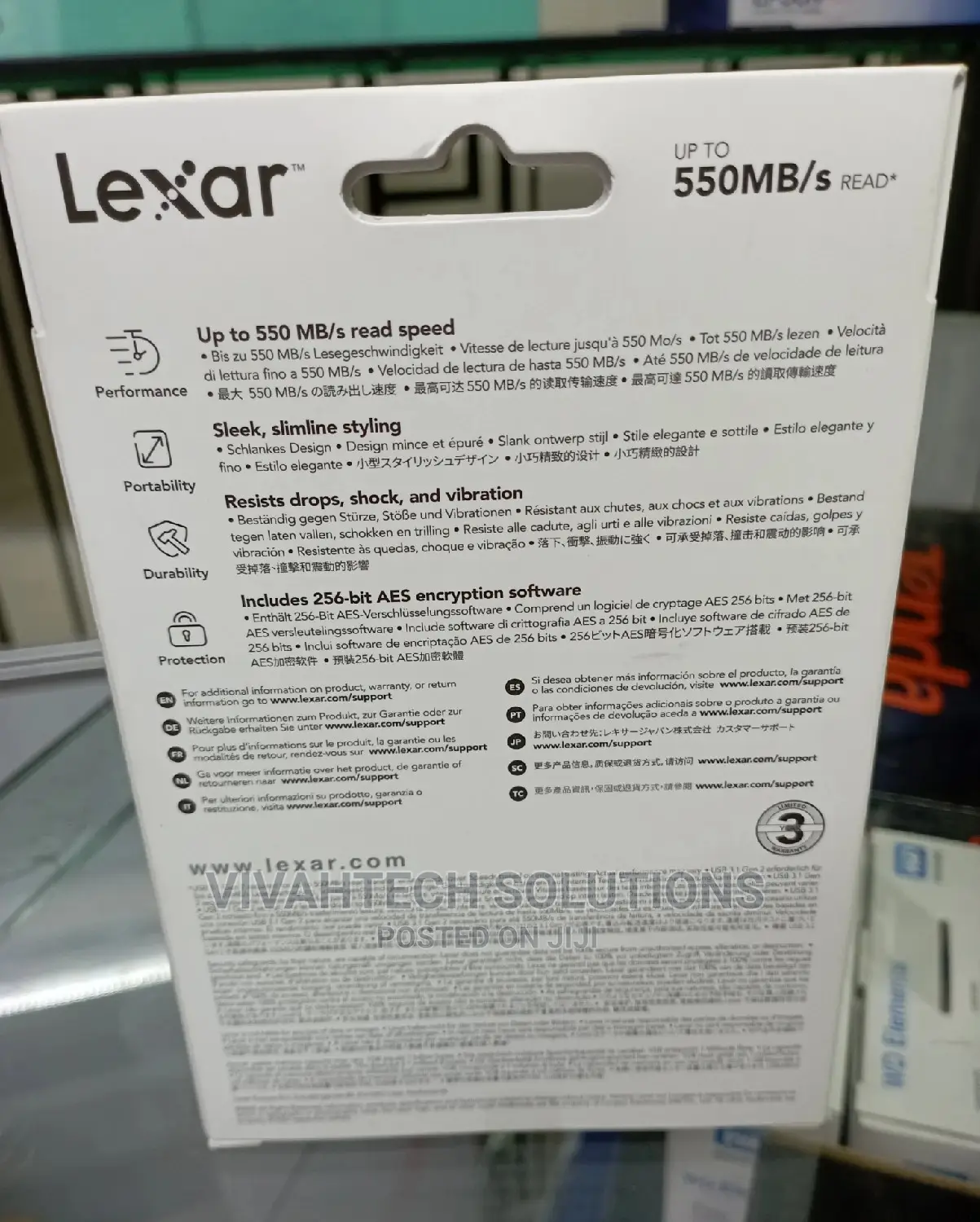Lexar SL200 Portable External SSD 512GB - LSL200X512G-RNNNG