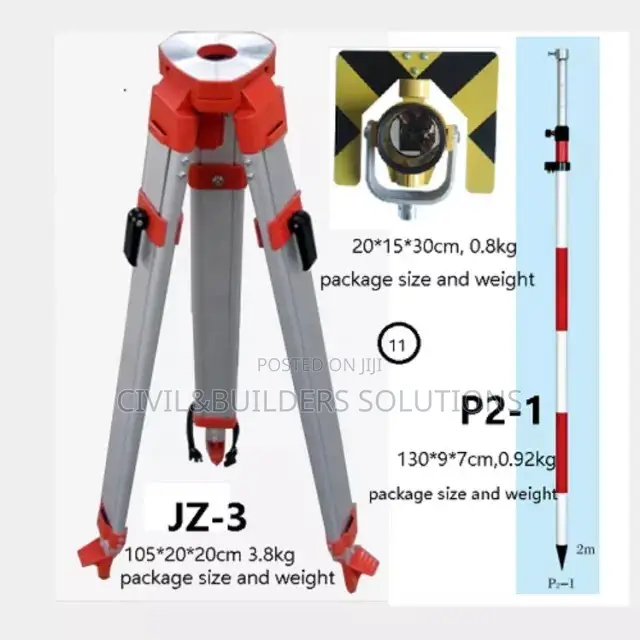 Tripod,Prism And Prism Pole