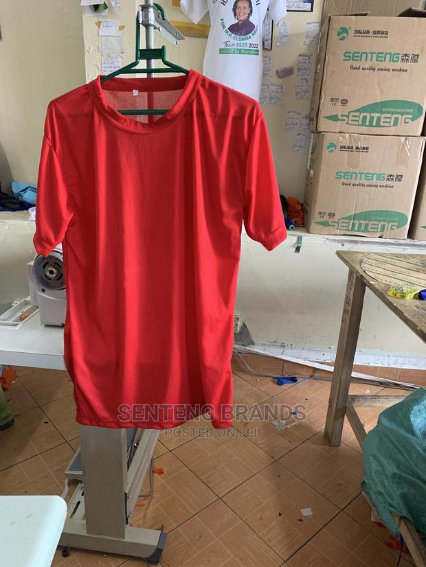 Plain Polyester Red Tshirt - thumbnail 3