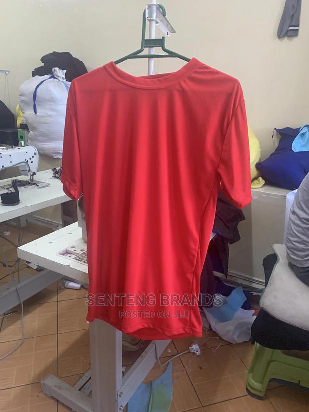 Plain Polyester Red Tshirt - thumbnail 2