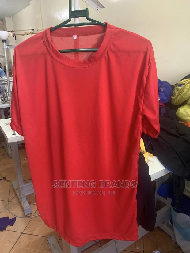 Plain Polyester Red Tshirt - thumbnail 5