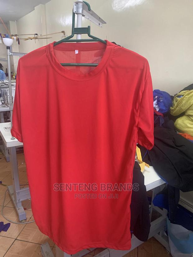 Plain Polyester Red Tshirt - thumbnail 6