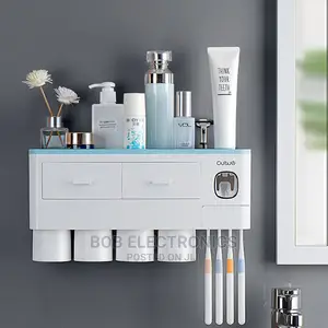 Automatic Toothpaste Dispenser With Toothbrush Holder