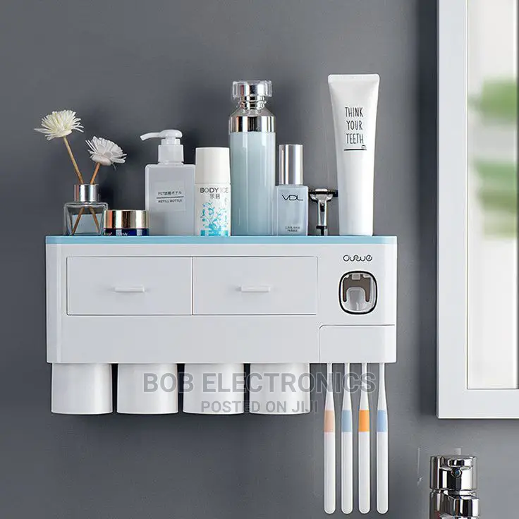 Automatic Toothpaste Dispenser With Toothbrush Holder