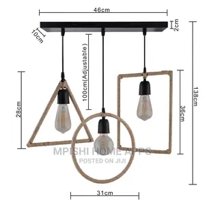 3 Lights Linear Hemp Rope Pendant Lights