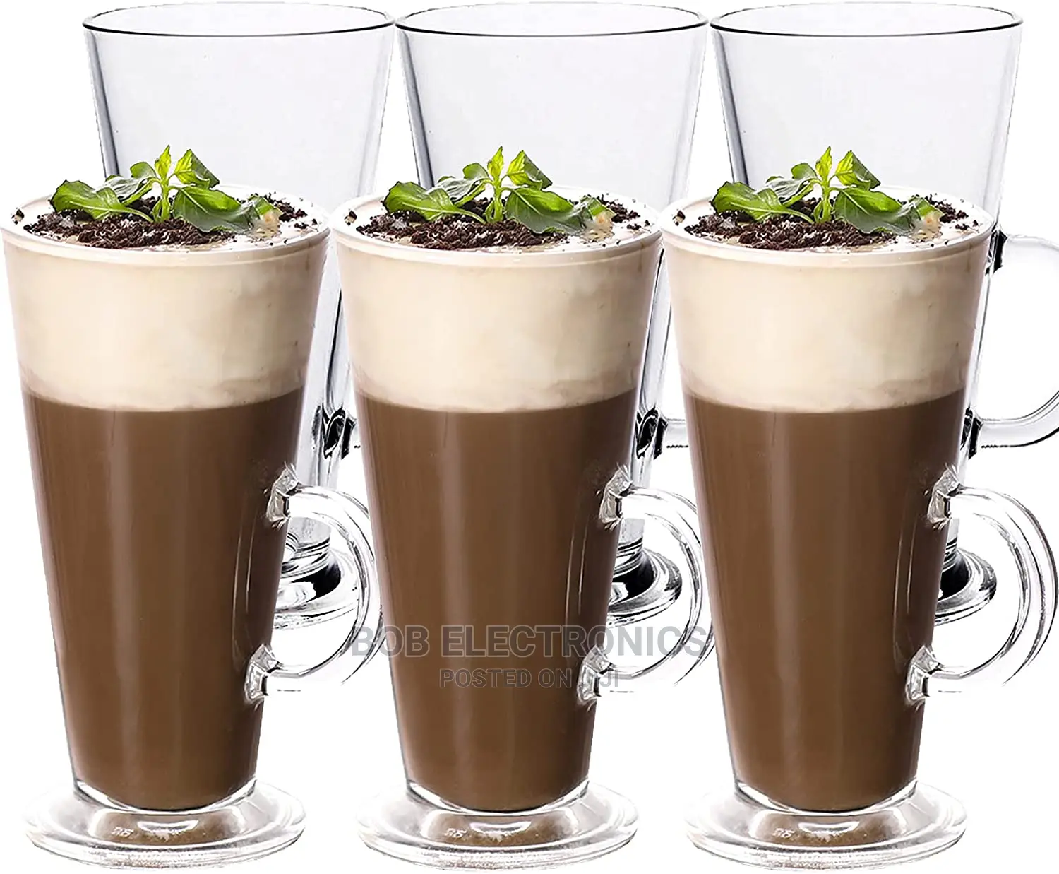 6 Irish Beverages Glass Mugs
