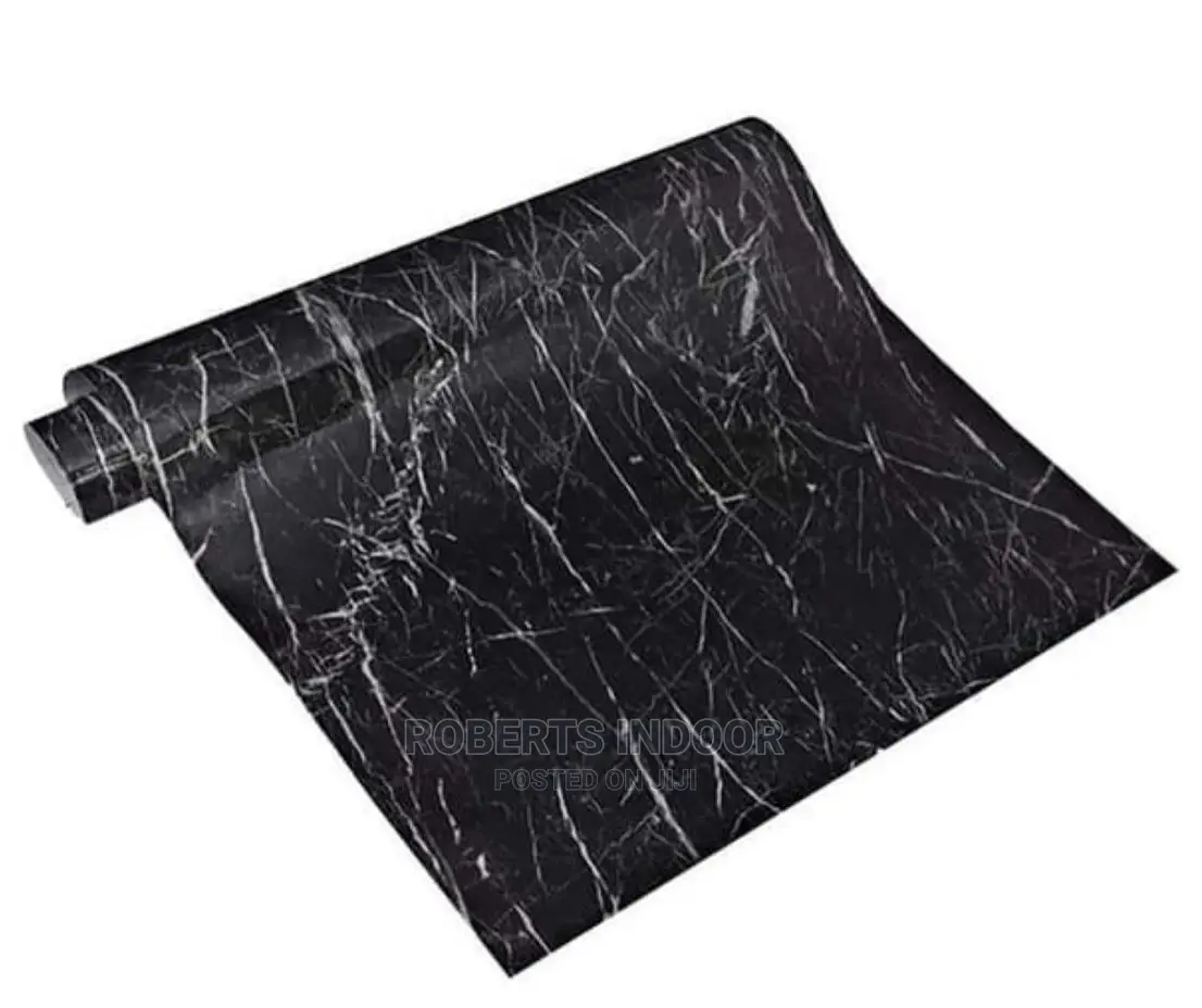 Black Detailed Marble Contact Paper
