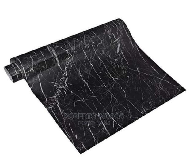 Black Detailed Marble Contact Paper