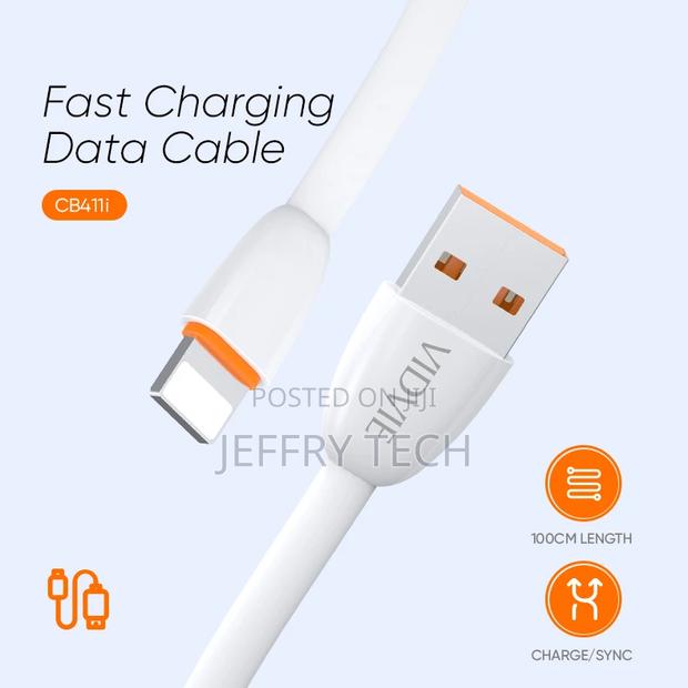 VIDVIE CB411 USB Light Ning Data Cable for iPhone High Quali - thumbnail 3