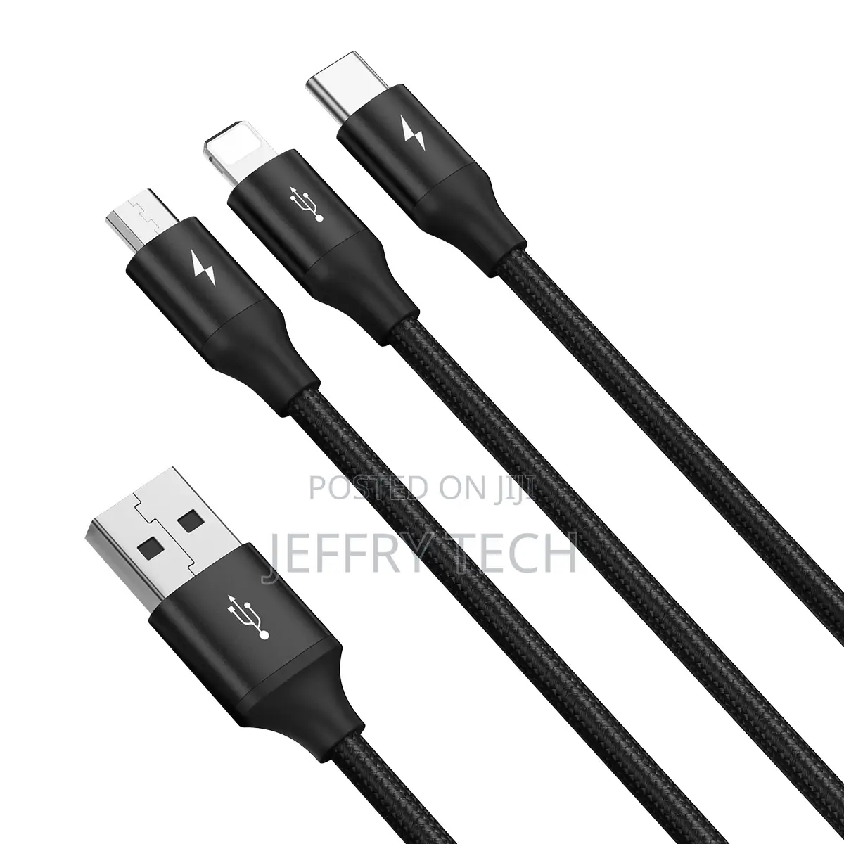 Fast USB To M+L+C 3.5A 1.5m 3 In 1 Data Cable For Baseus