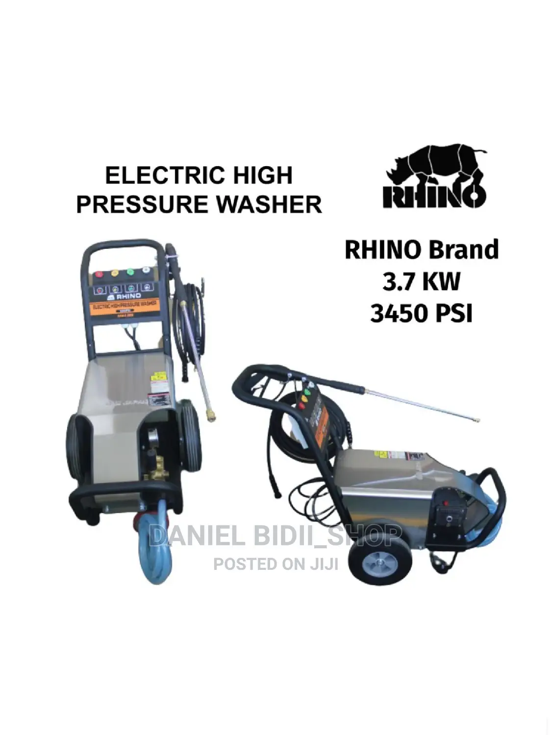 Electric High Pressure Car Washer Rhino 3.7kw 3450psi