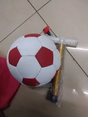 Genuine Real Original Leather Football Soccer Ball + Pump