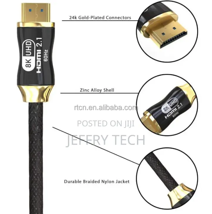 HDMI Male to HDMI Male Uhd 8K 3D 2160P 1M Up to 3M for Compu