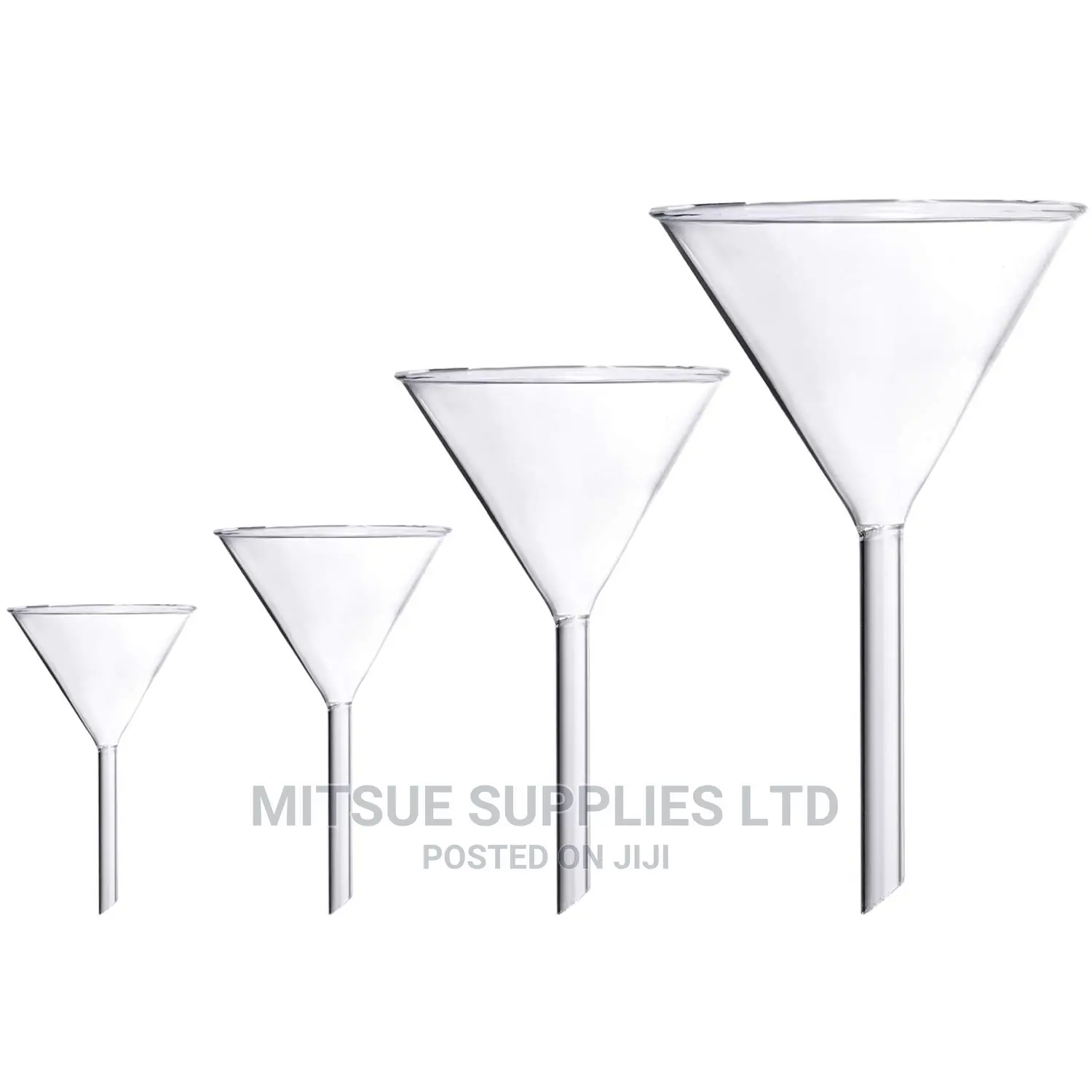 A Set of 10 Funnel 50mm/60mm/75mm Glass